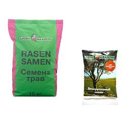 Газон GREEN MEADOW Декоративный для Затененных мест 1кг/10кг Зеленый ковер