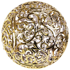 Шар АЖУРНЫЙ МЕТАЛЛИЗИРОВАННЫЙ, золотой, 200 мм, Морозко