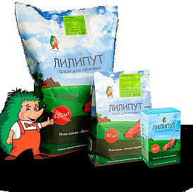 Газон для ленивых Лилипут 2 кг/8 кг/0,5кг Зеленый Ковер 