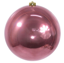 Пластиковый шар глянцевый, цвет: розовый шелк, 200 мм, Kaemingk