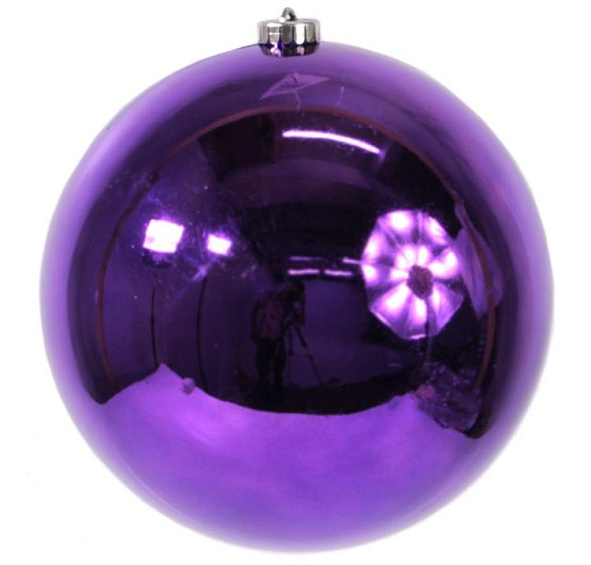 Пластиковый шар глянцевый, цвет: фиолетовый, 200 мм, Kaemingk