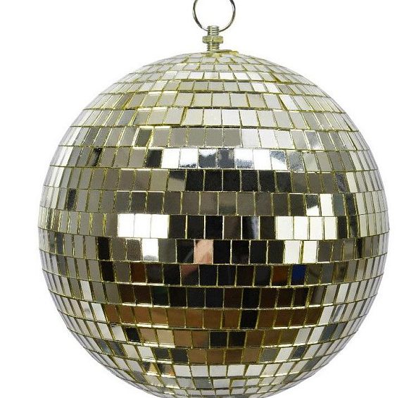 Ёлочный и интерьерный шар ЗЕРКАЛЬНОЕ ДИСКО, пенополистирол, стекло, золотой, 200 мм, Kaemingk