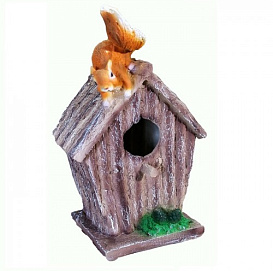 Фигура садовая Навес Скворечник с белкой 28*17 