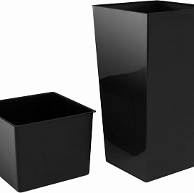 Кашпо для цветов Urbi square 11/26,6л антрацит 2 предмета DURS265-S433