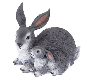 Фигура садовая Зайчиха с зайчонком лежащая АФ0052