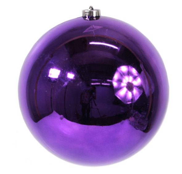 Пластиковый шар глянцевый, цвет: фиолетовый, 200 мм, Kaemingk