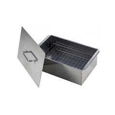 Коптильня двухъярусная малая с поддоном НЕРЖ 420х270х175