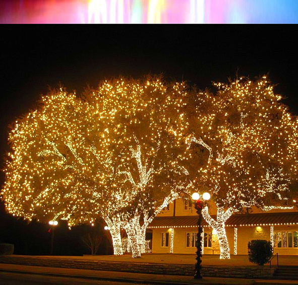 Комплект электрогирлянд на деревья 100м с 900 теплыми белыми LED лампами, 24V, уличный, цвет белый 