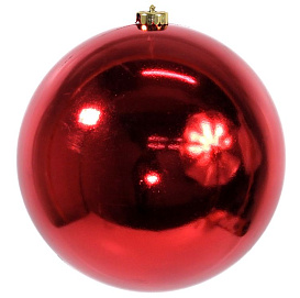 Пластиковый шар глянцевый, цвет: красный, 200 мм, Kaemingk