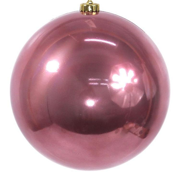 Пластиковый шар глянцевый, цвет: розовый шелк, 200 мм, Kaemingk