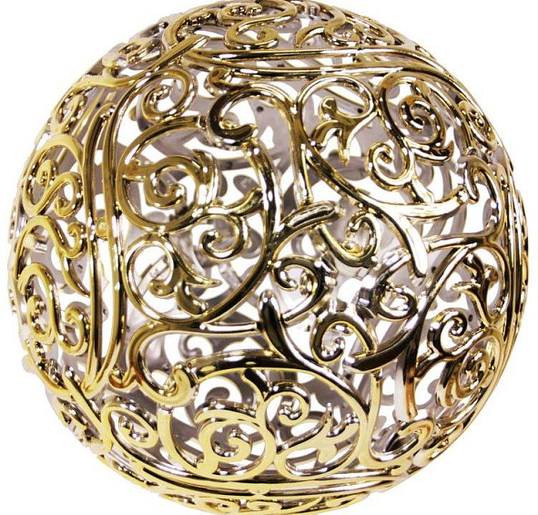 Шар АЖУРНЫЙ МЕТАЛЛИЗИРОВАННЫЙ, золотой, 200 мм, Морозко