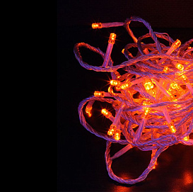 Электрогирлянда КЛИП ЛАЙТ на силиконовом проводе ПРЕМИУМ КЛАСС с 600 LED ламп. 60 м. цвет оранжевый