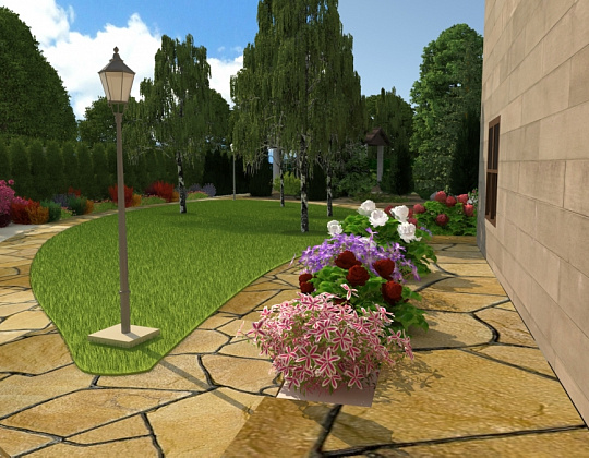 Дмитрий Миронов – проект коттеджного участка – садовый центр «Южный» Клумба с цветами