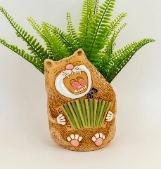 Шамот Кашпо Кот с гармошкой 