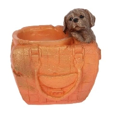 Фигура садовая Кашпо щенок в сумке 