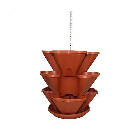 Кашпо каскад Мульти подвесной 3-х ярус на 9 растений терра