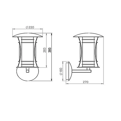 Светильник Bordo бра 180-11/b-01 черн Е27*1*60W