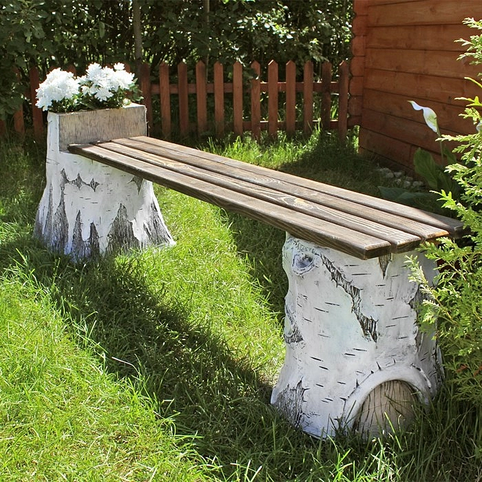 Фигура садовая Лавка пни березовые U07915 (Айронкр)