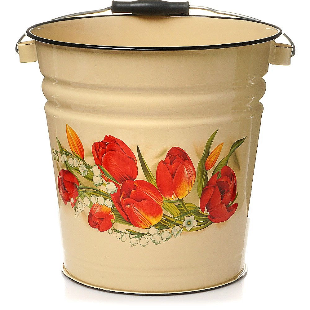 Ведро эмалированное цветное