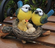 Фигурка садовая гнездо с птичками ha07377v
