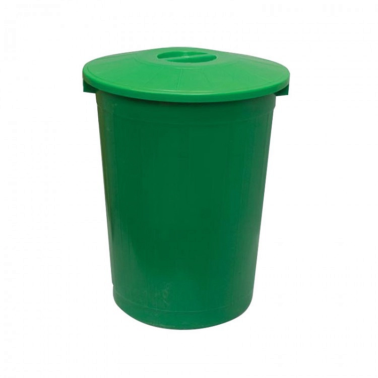 Бак круглый для мусора с крышкой 80л 