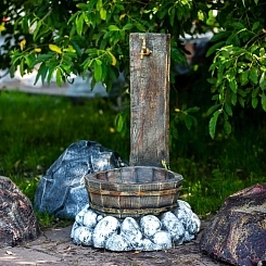 Умывальник с деревянной кадкой U08206 (Айронкр)