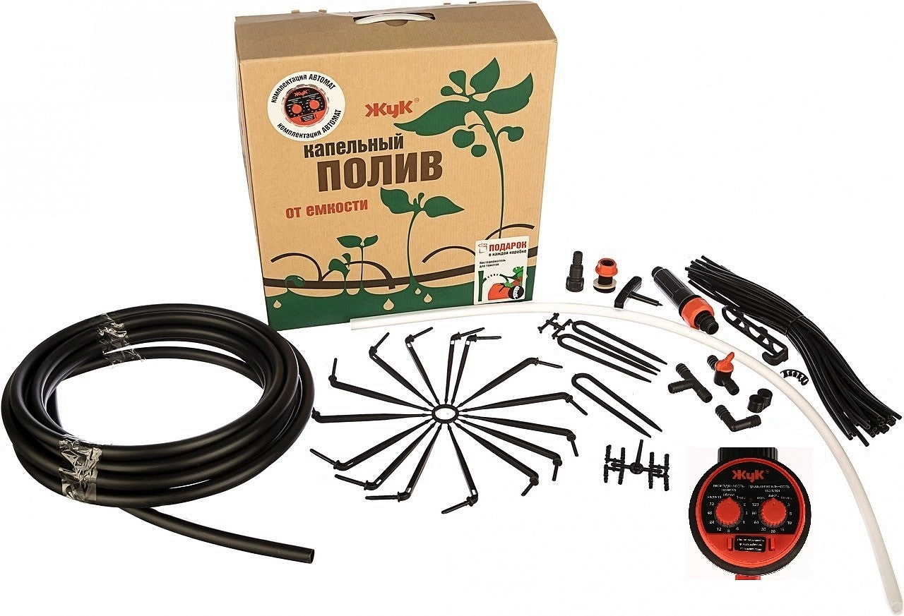 Капельный полив от емкости Жук на 30 растений (Парниковый)