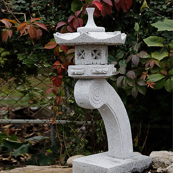 Фонарь каменный Японский L-03-HS H-60 см (светло-серый гранит) (Ш)