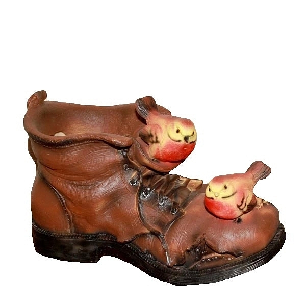 Кашпо Сапог с птичкой H-18