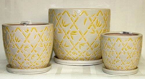 Набор из 3-х керамических цветочных горшков AC 01