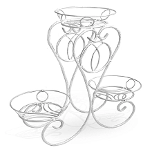 Подставка напольная Лоза 14-043 на 3 цв (Айронкр)