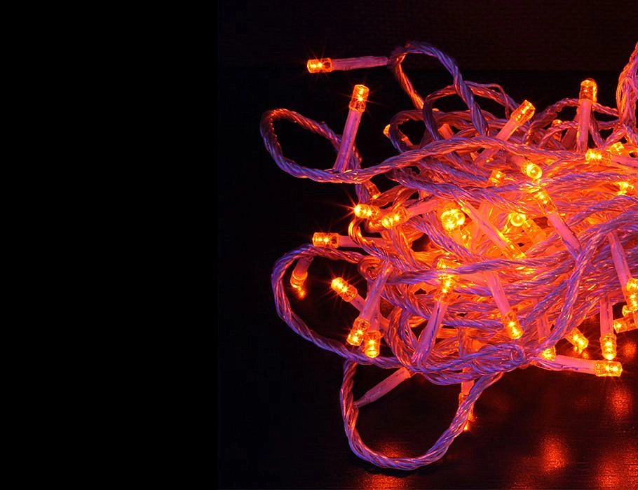 Электрогирлянда КЛИП ЛАЙТ на силиконовом проводе ПРЕМИУМ КЛАСС с 600 LED ламп. 60 м. цвет оранжевый