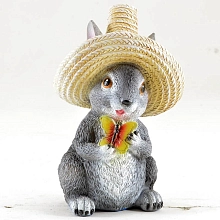 Фигура садовая Зайка в шляпе
