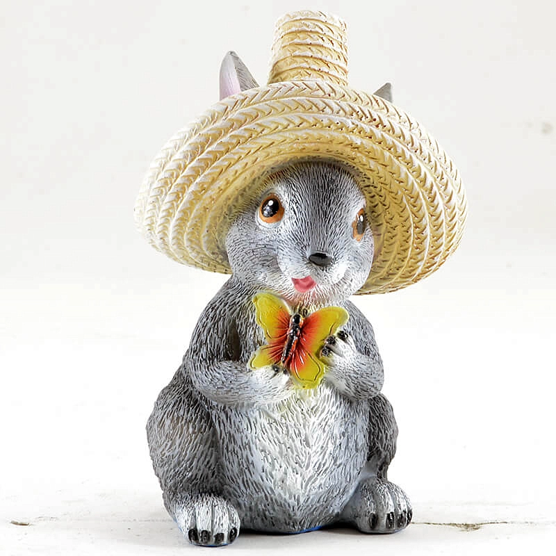 Фигура садовая Зайка в шляпе