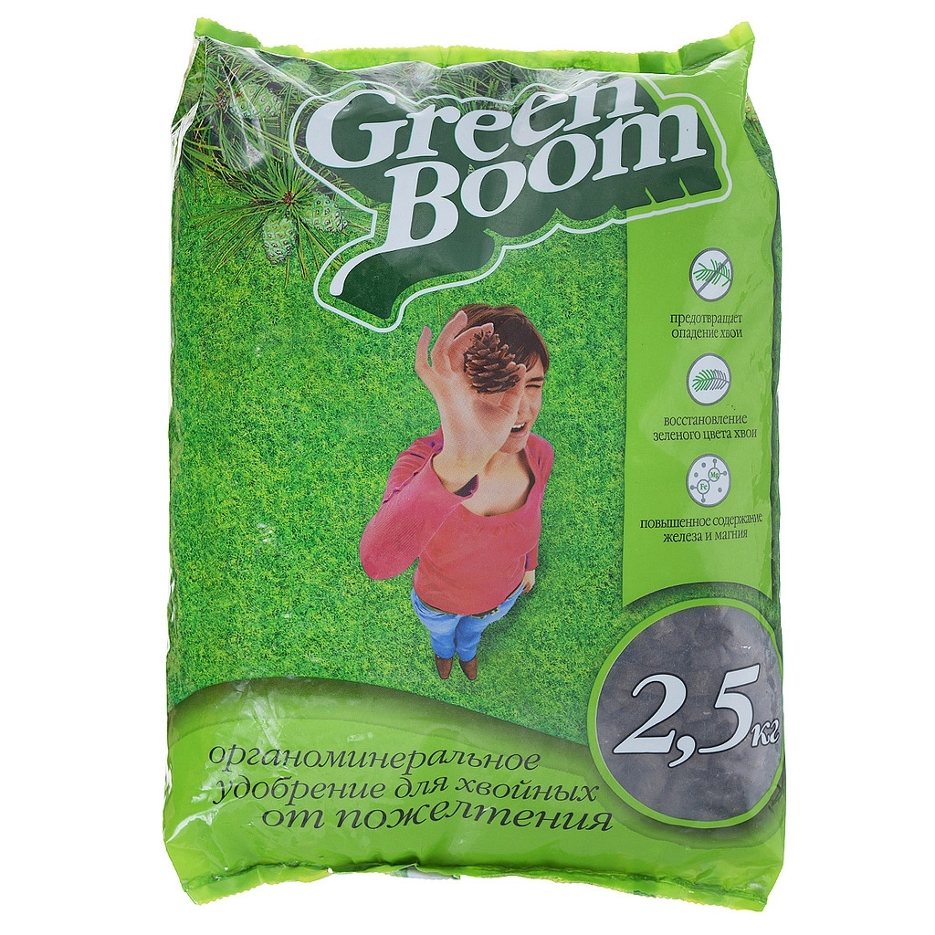 Удобрение хвойное органоминеральное сухое с микроэлементами Green Boom 2,5кг