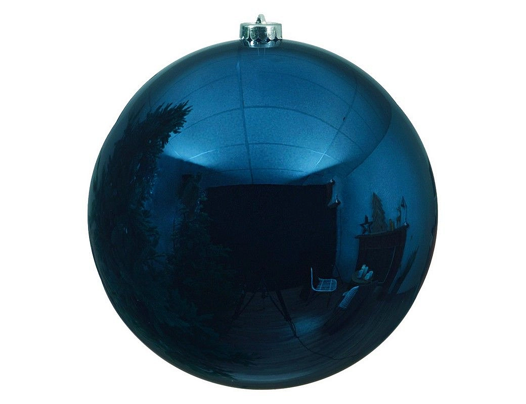 Пластиковый шар глянцевый, цвет: синий, 200 мм, Kaemingk