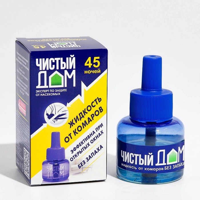 Репеллент Жидкость Чистый дом от комаров 30 ночей/45 ночей