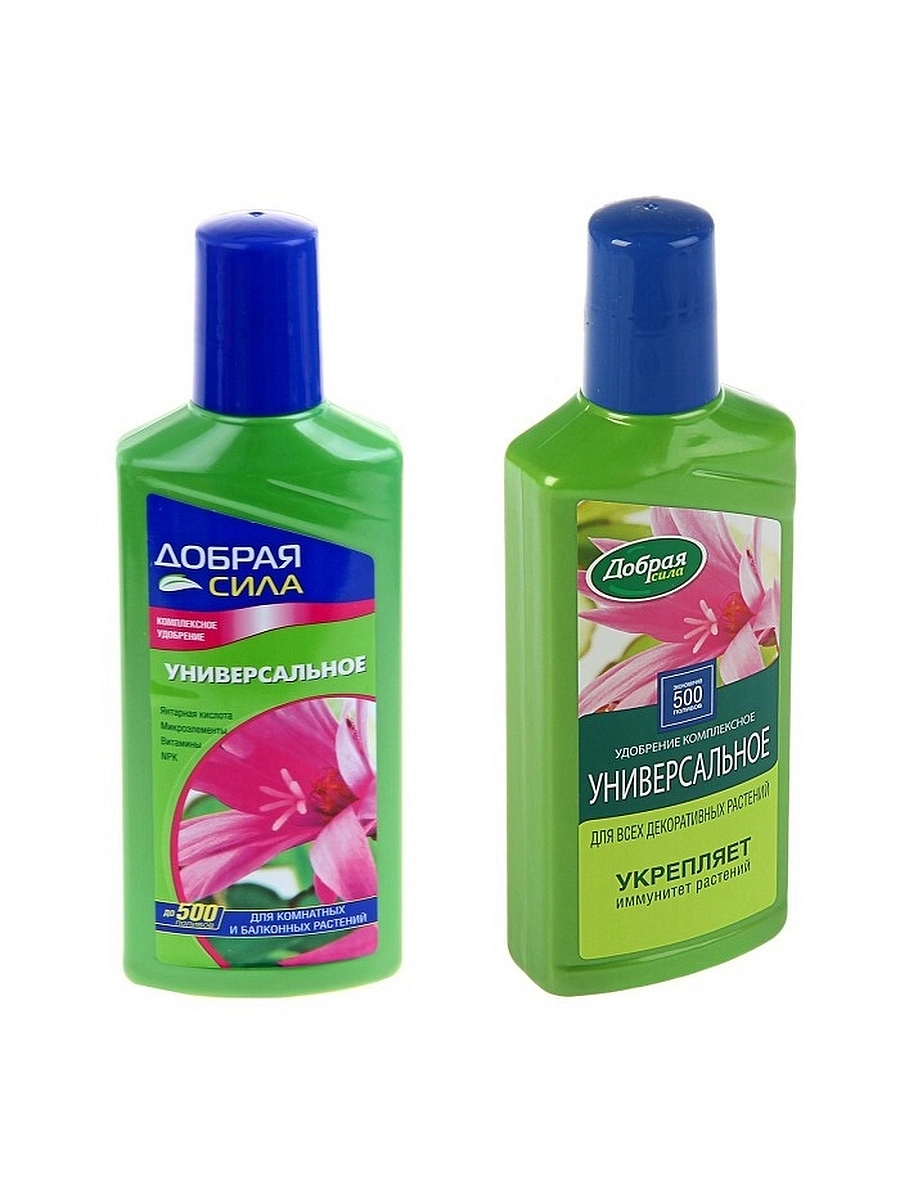 Удобрение цветочное Жидкое удобрение Добрая Сила для Комнатн и Балконных 250мл