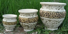 Шамот Вазон набор из 3-х горшков