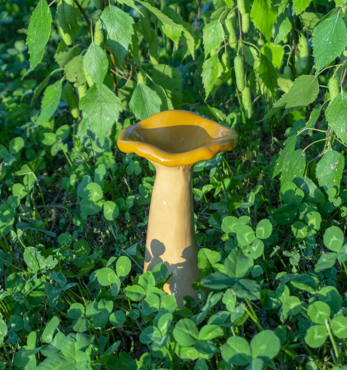 Шамот Лисичка гриб фигура для сада  Шамот Лисичка гриб фигура для сада