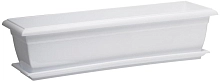 Ящик балконный ДЖЕТПЛАСТ 60см с поддоном пластик белый