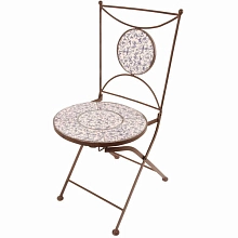 Стул складной с элементами из керамики сине/белый AC 90