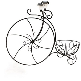 Подставка садовая Велосипед садовый 53-351 с фонарем (Айронкр)