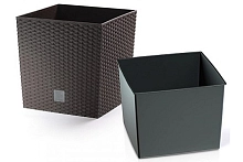 Кашпо для цветов RATO Low венге 2 предмета 37/64л DRTS400L-440U