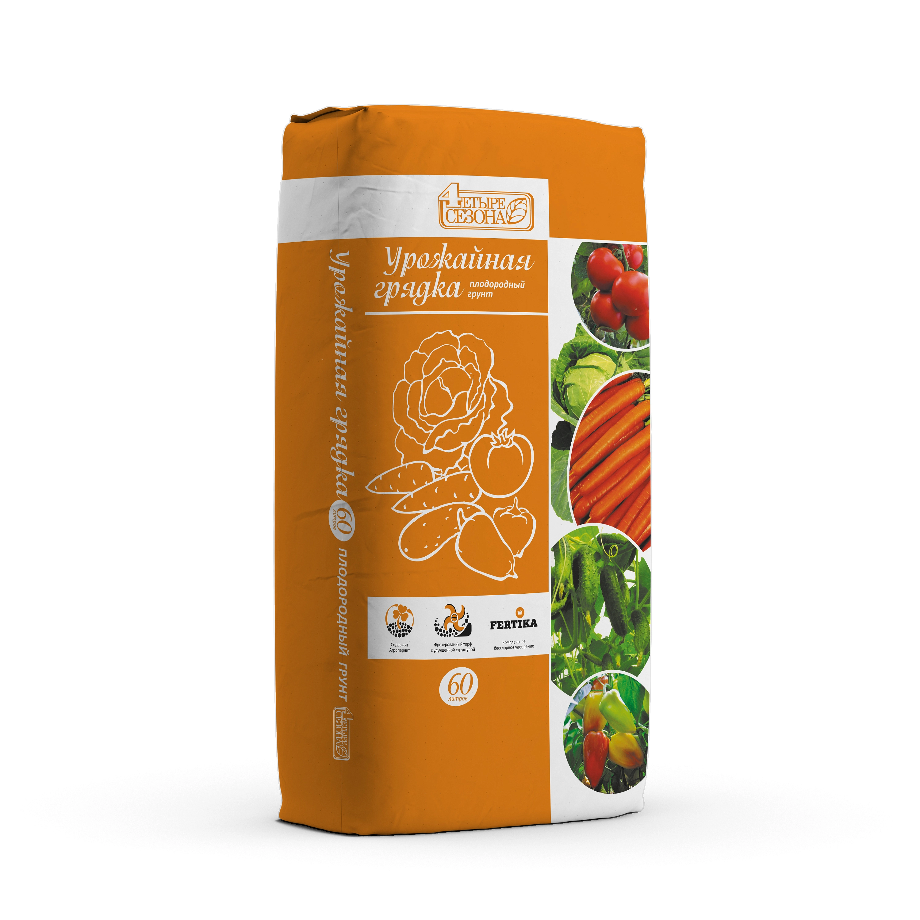 Плодородный грунт Четыре сезона 'Урожайная грядка' /Лама Торф/