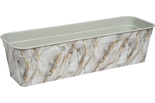 Ящик балконный InGreen 80см с поддоном пластик мраморный
