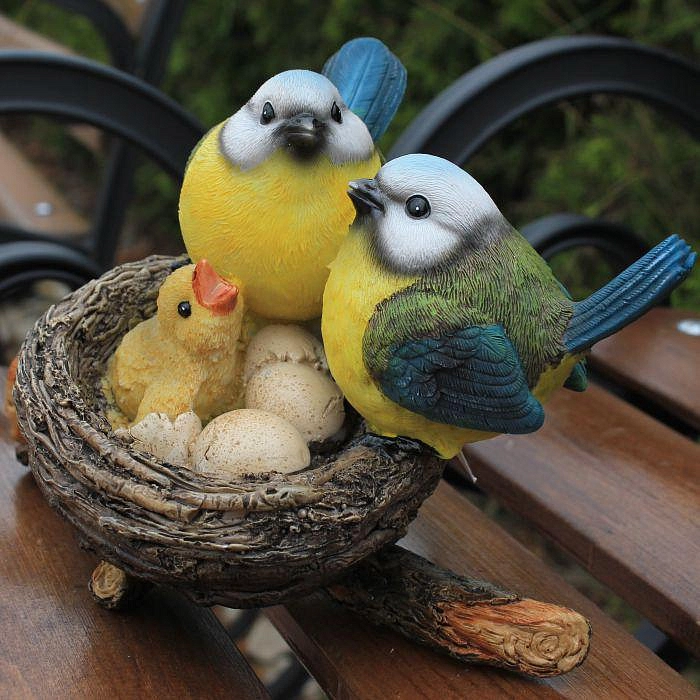 Фигурка садовая гнездо с птичками ha07377v