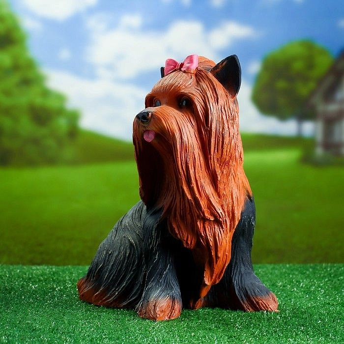 Фигура садовая Собака Йорк сидящий АФ01222