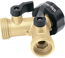 Латунный коннектор у-образный с выключателем 10375