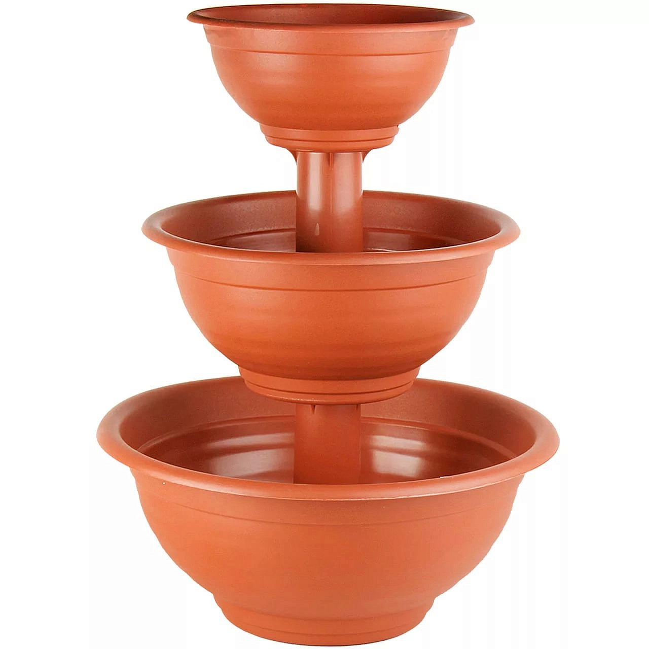 Вазон каскад Ламела 3-х ярусный для цветов большой теракот